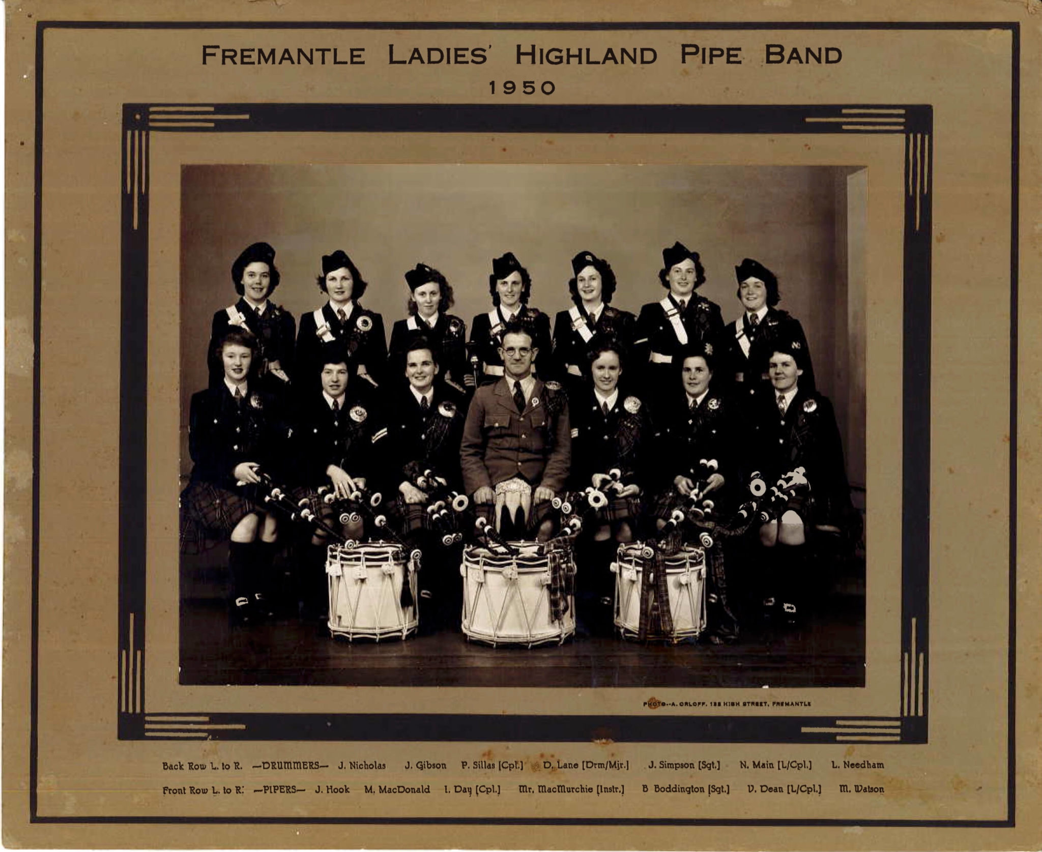 Fremantle Sailing Club 1950 Ladies Highland Pipe Band